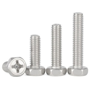 M3 M4 304 Stainless Steel Cross Recessed External Hexagon Head Screw Phillips Outside Hex Head Bolt