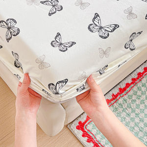 Butterfly Fitted Bed Sheet Washed Cotton Fittedsheet Single/Queen/King Washable Bed Linen