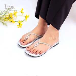Lysa Sandal Flat Wanita Giselle Variasi Tali Berlian Empuk Non Slip - LS05