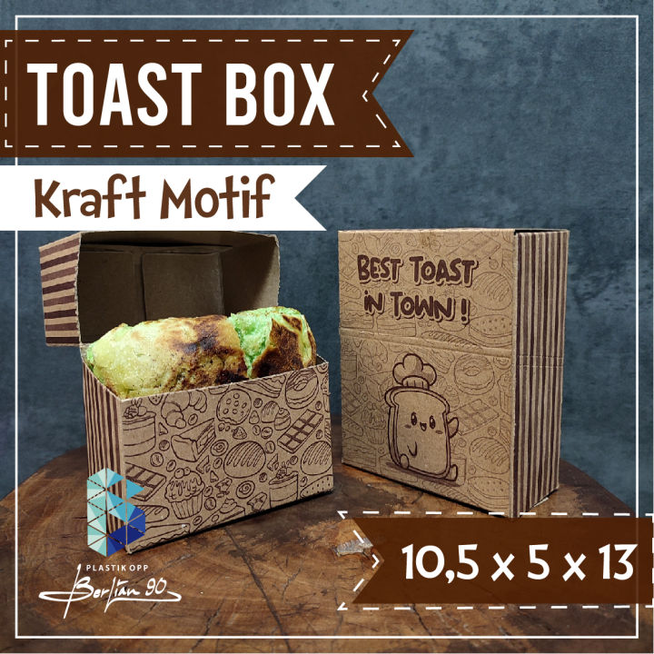 Isi Pcs Toast Box Bread Take Away Kotak Roti Bakar Packaging Toast Dus Roti Kemasan