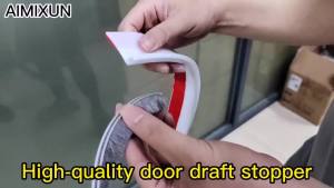 1 PCS Door Draft Stopper with Brush Under Door Seal for Exterior/Interior Doors Bottom of Door Sweep Door Soundproofing Strip and Dust/Noise/Hot or Cold Air Insulation 2" W x 39" L (Black)