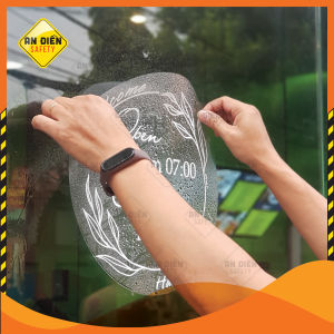 Decal Dán Cửa Kính Giờ Mở Cửa Hình Tròn - Opening Hours An Điền Safety