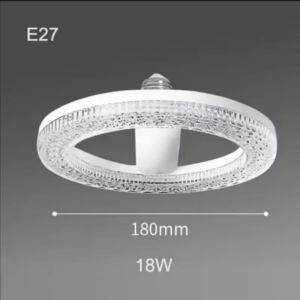 Kebidumei E27 Round Crystal Lamps Led UFO Light Bulb Super Bright 18W/24W Socket Ceiling Lighting 6500K AC85-265V Daylight Chandelier Bedroom Lighting Tools
