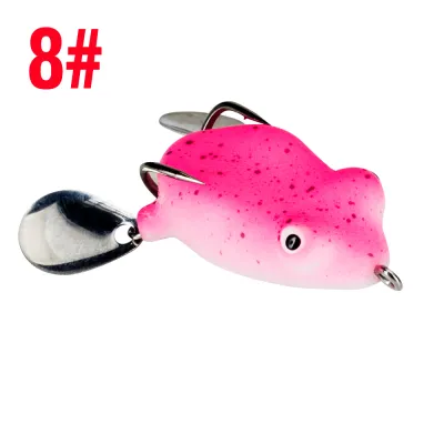 1PC Mini Soft Frog Lure 4g/3.5cm Artificial Swimbaits 16Colors Topwater Snakehead Lure Casting Lure 3D Eyes Jump Frog with Double Sequin Floating Plastic Bait