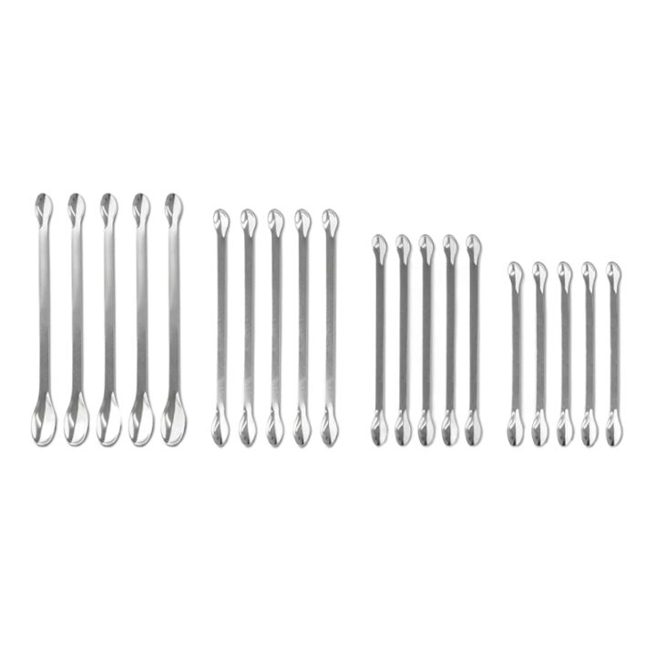 Lab Mini Spat (ZYMB) 20 Pcs Double Ended Tiny Spoon Lab Spatula Stainless Steel ...