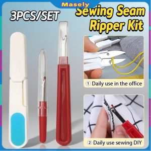 Masely 3Pcs/set Sewing Seam Ripper Kit Sewing Craft Stitch Thread Unpicker &Seam Ripper&Thread Scissor