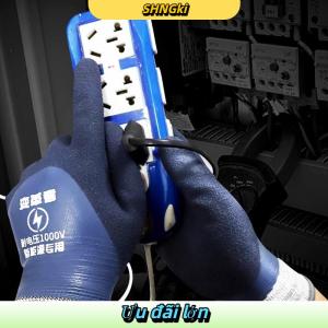 SHNGki 1 cặp Chịu được điện áp 1000V găng tay cách điện cao su để bảo trì điện nhà và găng tay cách điện thợ điện xây dựng