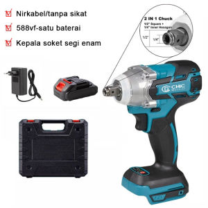JLD Impact Wrench  Baterai 1090V/588V Impact Baterai Brushless 1600N.M Mesin Bor Impact Pembuka Baut Electric Impact Wrench Spanner Sets