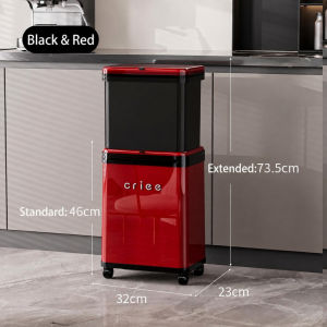 【JJ HOME】Telescopic Trash Can / 20L Kitchen Waste Bin / Adjustable No-Bend Height / Wheels