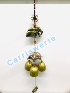 CARRISWERTE Feng Shui Decor THICK BRASS BELLS Wind Chime Door chime ELEPHANT