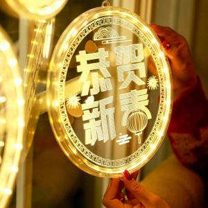 LED Light Decor New Year Hanging Ornament Festive Ambiance Acrylic Pendant