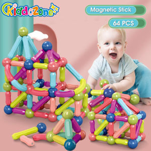 KiddoZone Magnetic Stick DIY Blocks Game Magnetic Stick 3D Building Blocks Magnetic Stick DIY Blocks Game Magnets Set Educational Toy For Children Magnetic Toy Bricks Brain Puzzle Stacking Blocks Bar DIY Education Toys For Boy Girl Gift