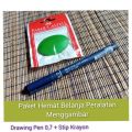 Drawing Pen 0, 7mm Buat Sket Gambar  Dan Penghapus Krayon Faber-Castell Oval Peralatan Menggambar. 