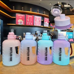 Heenoor Botol Plastik Sport Besar Gradasi & Transparan 2200ML-1700ML Sport Bottle Big Size | Mini Galon Capacity for Drinking HX-931/351