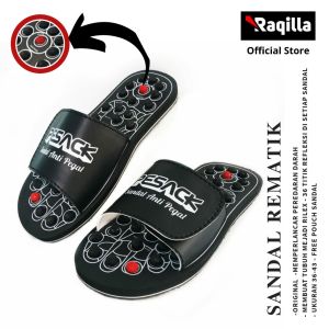 Sandal Kesehatan Selop Hitam | Raqilla Official Store | Sandal Terapi | Sandal Refleksi | Sandal Sehat | Sandal Pijat | Sandal Anti Pegal | Sandal Selop