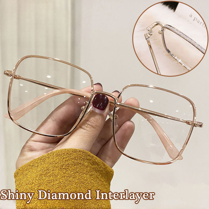 OYKI Anti Radiation Glasses Glitter Interlayer Frame Women Men Glasses  Vintage Metal Transparent Fashion Eyeglasses Lazada PH