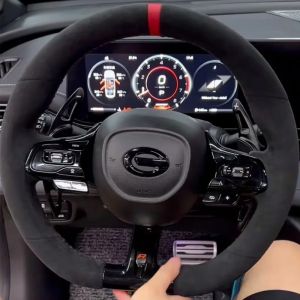 Kaly For GAC Trumpchi Empow 2021-2024 Car Interior accessories Hand Stitched non-slip wear resistant suede Car Steering Whel Cover B8T9H