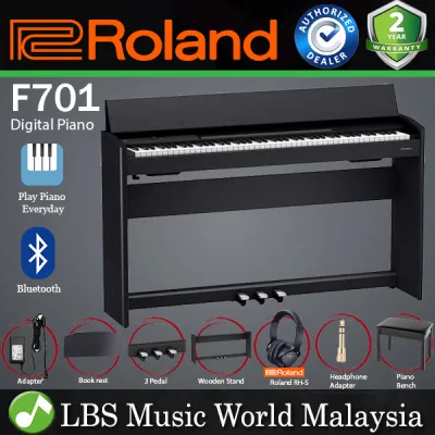 Roland F-701 88 Key Digital Piano with PHA-4 Keyboard with Bluetooth - Contemporary Black White (F701 F 701)