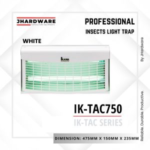 IKAWA Pro IK-TAC750 FLY TRAP Green Synergetic UV-A Decorative Insect Trap (White/ Black) + 1 Pack of Glueboard