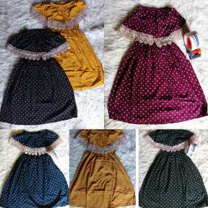 TERBARU DASTER / DRESS ANAK POLKADOT MOTIF RENDA / SEMOK
