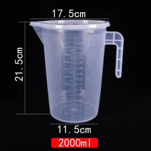 MIRELINA Plastic Graduated Measuring Cup Large Capacity Clear Laboratory Beaker with Handle Scale Transparent Mixing Cup Kitchen Baking