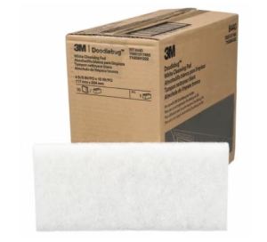 3M Doodlebug White Cleaning Pad 8440 4.6 in x 10 in 10/box