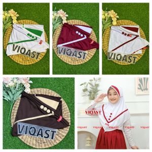 𝐕𝐈𝐐𝐀𝐒𝐓 - Kerudung Anak Sekolah AYUMI ( Size 6 - 10 Tahun ) | Jilbab SD Tali Serut Hijab Sekolah Kaos PE
