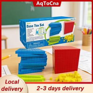 [COD] AqToCna Ship within 24 hours 1 Set Kids Math Plaything Ten Hundred Thousand Blocks Complete Kit Math Blocks Plastic Base Toys Counting Cubes Games