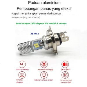 Lampu Utama JS-013 Bohlam H4 mobil & motor 2 warna laser Headlamp IP67 super terang AC DC bola lampu led depan kualitas premium