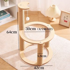 [SG]🚚 Cat Climbing Frame Scratching Pole Vertical Transparent Cat Nest Semicircle Summer Cat Space Capsule Big Cat