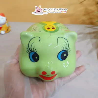 Lợn sứ bát tràng lỗ tròn tiết kiệm size nhỏ- trang trí quà tặng