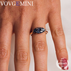VOVGEMINI 3ct Grey Moissanite Lab Grown Diamond Engagement Rings 14*7mm Marquise Cut 18k Solid Gold Solitaire Ring For Wedding