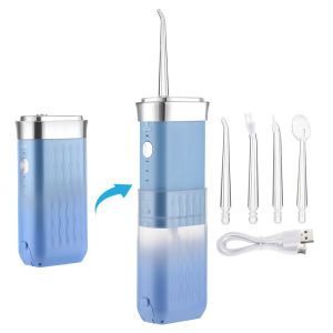 Mini Cordless Water Flosser Portable Oral Irrigator Rechargeable Teeth Cleaner Mouth Washing Machine 4 Tips 180ml for Home Travel