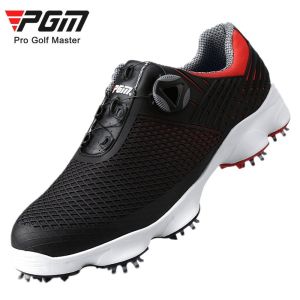 PGM Mens Golf shoes for men and males for sports sneakers for Golf sports | Wide version soles Removable and replaceable shoes spikes | Rotating button shoelace Non-slip Not easy to deform soft very comfortable and breathable