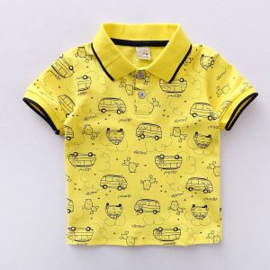 Kaos Kerah Polo Anak Laki-Laki Impor Lengan Pendek Motif Lucu #1 Usia 18 Bulan - 6 Tahun Bahan Katun Atasan Kaos Anak Cowok