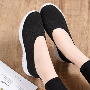 Low Cut Casual Rubber Shoes For Women On Sale Slip On Comfortable Mesh Shoes Fashion Soft Sneakers