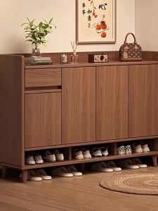 Solid wood core shoe cabinet home entrance 2026 entry storage cabinet integrated against the wall indoor entrance storage shoe rack