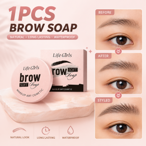 Eyebrow Styling Cream with Eyebrow Brush Fluffy Feather Waterproof Long Lasting Styling Gel Womens Makeup Soap Colorless Lasting Natural Brow Soap