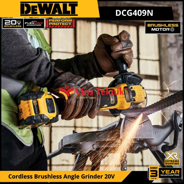 DEWALT DCG409N Mesin Gerinda Baterai Cordless Brushless Angle