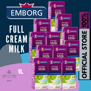 Emborg Full Cream Milk 1L  x12- Premium UHT Milk with 3.5% Fat | Calcium & Vitamins