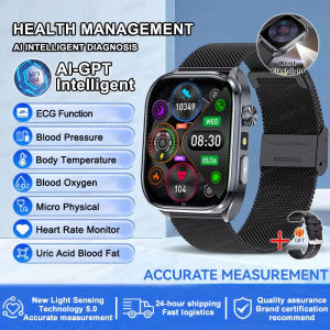 2025 Health Grade Uric Acid Lipid Blood Pressure Blood Components Smart Watch Men ECG+PPG Clock Bluetooth call Smartwatch Women