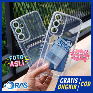 Softcase For S4msung A35 A55 Case Card Slot Kartu Casing Silicon Bening Kesing Dompet Terbaru 2024