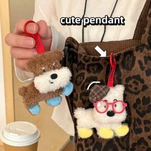 YUDESHUI Nhân vật chó nhỏ dây chuyền chó nhồi bông Dễ thương Đồ nhồi bông dây chuyền trang trí móc khóa Sáng tạo Phim hoạt hình Sáng tạo dễ thương bằng nhung mềm Trang trí túi xách