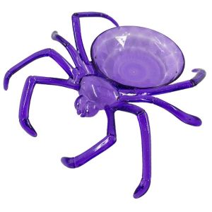 YOUSHI TOP Spider Shape Halloween Candy Bowl Standing Exquisite Snack Storage Props Trick or Treat Plastic Fruit Bowl Halloween