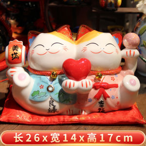 【现货】7寸幸福祈愿情侣夫妻和服存钱罐扑满陶瓷招财猫 Ready Stock Couple Twins Husband Wife Lovers Kimono Piggy Bank Ceramic Fortune Cat Lucky Cat