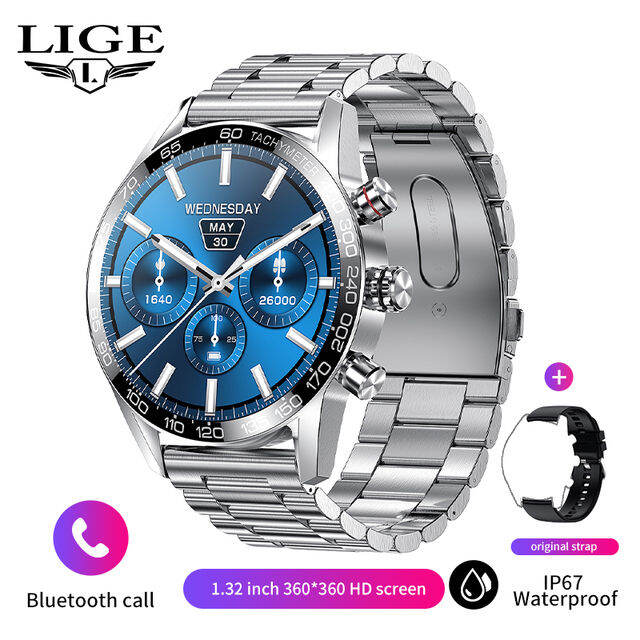 Lige Amoled Hd Screen Watch For Men Smart Watch New Bluetooth