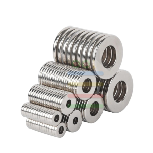 MAGNET NEODYMIUM MODEL DONAT N35 NdFeB ROUND MAGNET HOLE IN CENTER