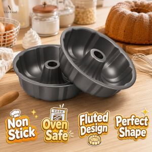 Pumpkin Shaped Round Bundt Cake Pan Non Stick Aluminum Baking Mold Oven Safe Fluted Tube For Chiffon Mousse Dessert Homemade Baking