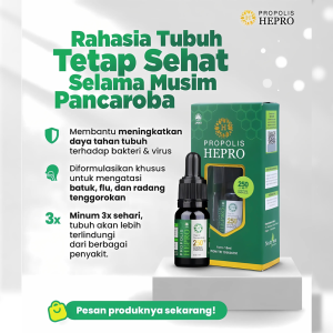 Rahasia tubuh tetap sehat selama musim pancaroba seperti batuk flu dan radang tenggorokan Propolis Hepro 100% Original