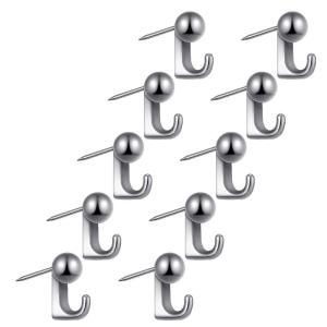 Pack Of 10 Zinc Alloy Wall Hook For Soft Corkboard Rustproof Push Pins Hangers Space Saving Home Office Decoration